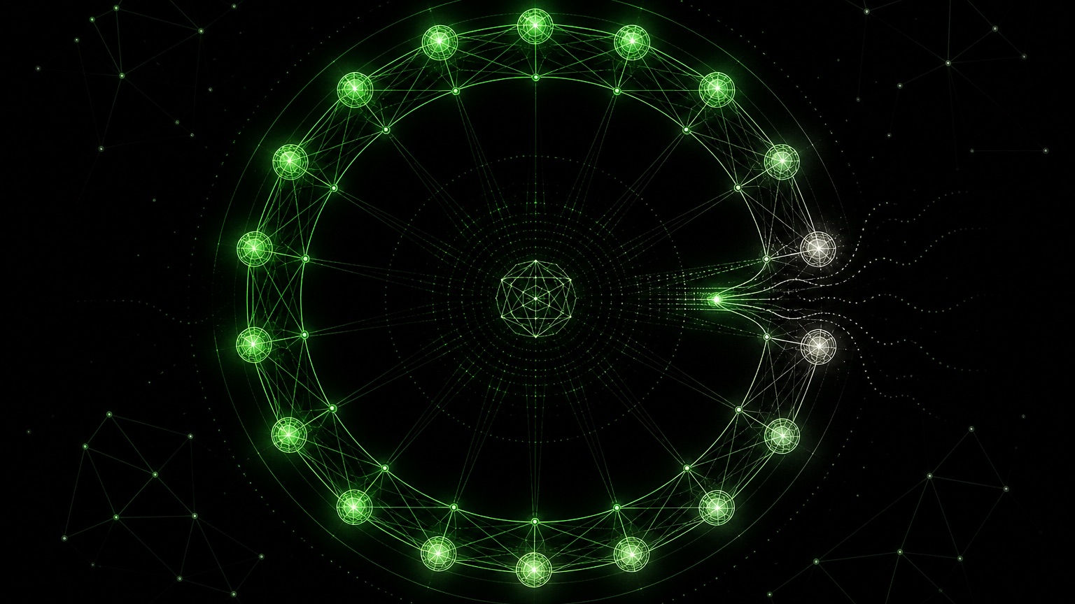 Distributed validator network representing blockchain consensus security